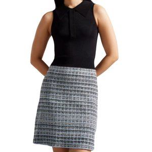 Ted Baker Women's Size 3 Viscose Blend Sleeveless Diveena Tweed Skirt Dress